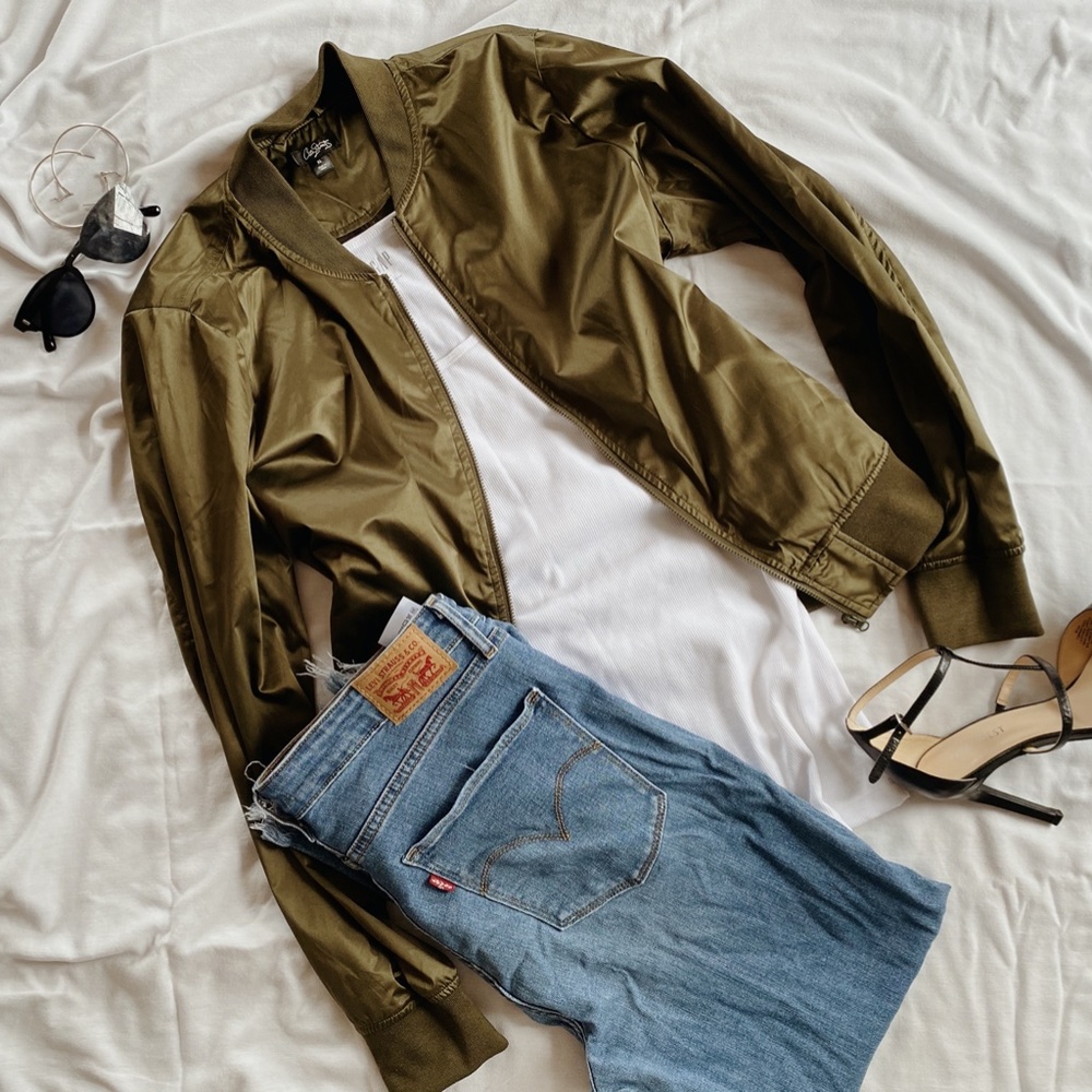 City Streets - Army Green Bomber Jacket